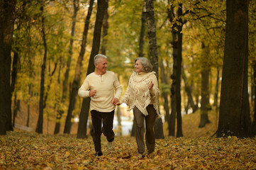 Mature couple walking