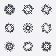 Snowflake artistic sign icon. Air conditioning.