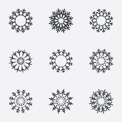 Snowflake artistic sign icon. Air conditioning.