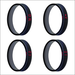 Vector illustration of black smart wristbands
