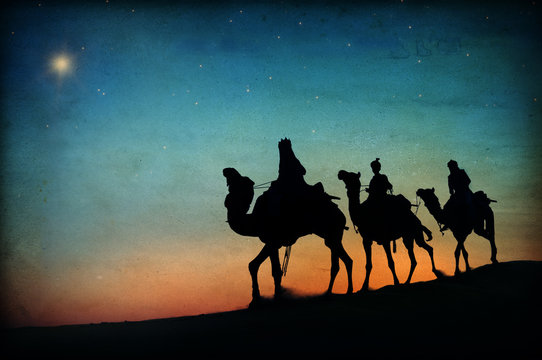 Three Kings Desert Star of Bethlehem Nativity