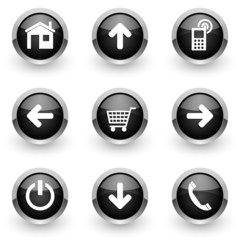 black vector icons set