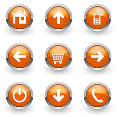 orange web vector icons set