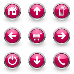 pink web vector icons set