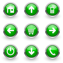 green vector icons set
