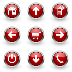 red web vector icons set