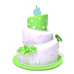 Birthday cake with number six