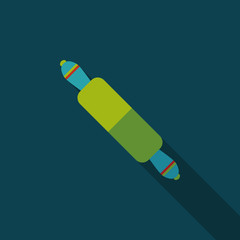 kitchenware rolling pin flat icon with long shadow,eps10