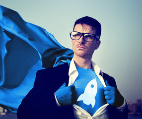 Strong Superhero Businessman growth Concepts