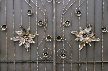 Forged metal gate as a backdrop