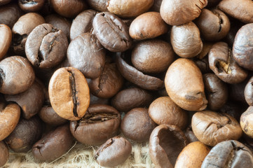 macro of coffee