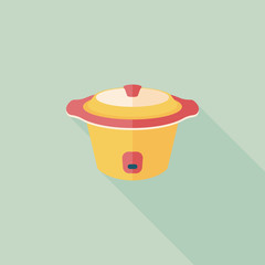 kitchenware electric pot flat icon with long shadow,eps10