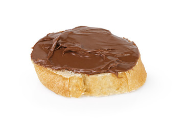 slice of baguette with chocolate cream
