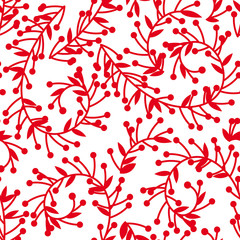 Seamless floral pattern, red