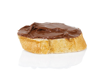 slice of baguette with chocolate cream