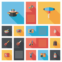 Kitchenware flat app ui background,eps10