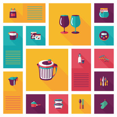 Kitchenware flat app ui background,eps10