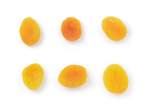 set of dried apricots from above