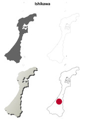 Ishikawa blank outline map set