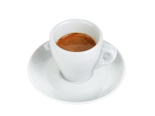 ristretto espresso in cup with saucer