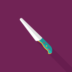 kitchenware knife flat icon with long shadow,eps10