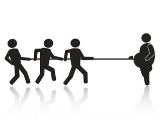 tug-of-war businessmen stick figures