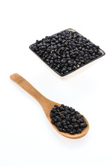 Black beans isolated on white background