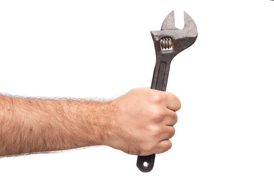 Hand Holding Wrench