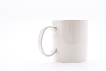 White coffee cup isolated on white