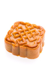 Moon cake isolated on white