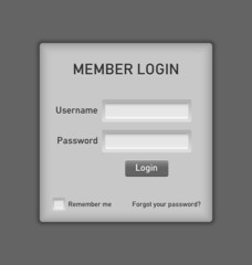 Obraz premium Member login website element