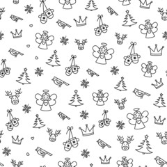 Set of Christmas icons and decorative elements