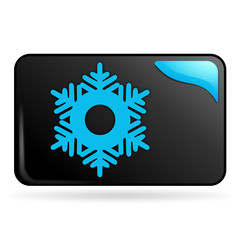 flocon de neige sur bouton web rectangle bleu
