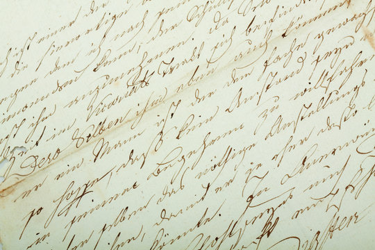 Old handwriting, antique letter