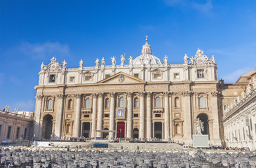Fototapeta na wymiar vatican city square view with basilica