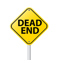 Dead End traffic sign on white