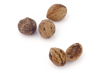 Nuts isolated on white background