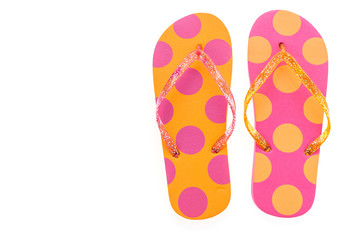 Flip flop fashion plastic shoes isolated on white background