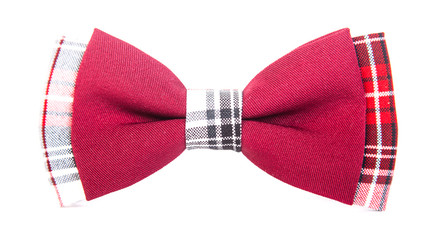 red bow tie with a black pattern