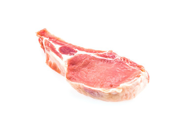 Raw pork meat isolated on white