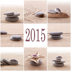 2015 zen pebbles stones and sand square collage