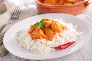 rice and meat cooked with curry sauce