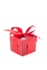 Red gift box isolated on white background