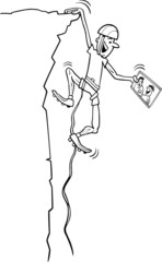 climber with tablet coloring page