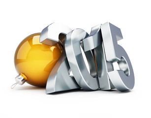 happy new year 2015. 3d Illustrations on a white background