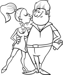 Fototapeta na wymiar couple in love cartoon illustration