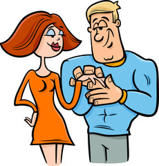 couple in love cartoon illustration
