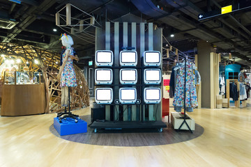 shopping mall interior with products detail