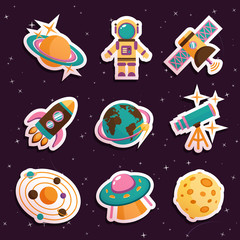 Space stickers set