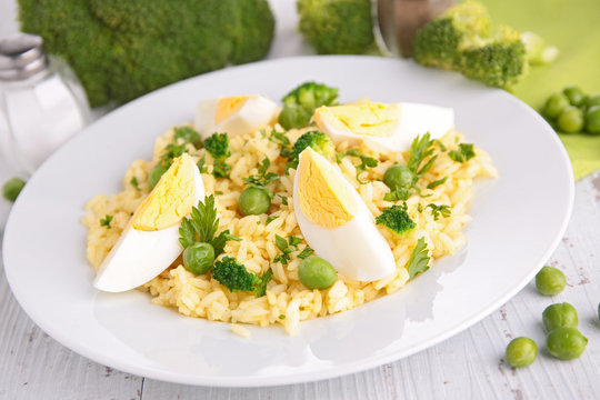 rice with vegetable and egg